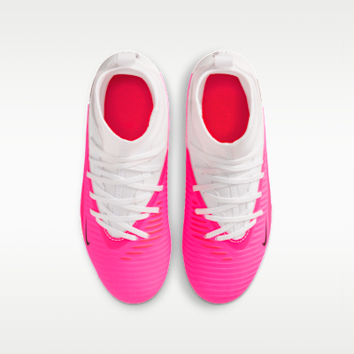 FMV FMVF521D/PG ホワイト/ピンク Nike Jr. Phantom 6 High Club Big Kids' Multi-Ground Soccer Cleats